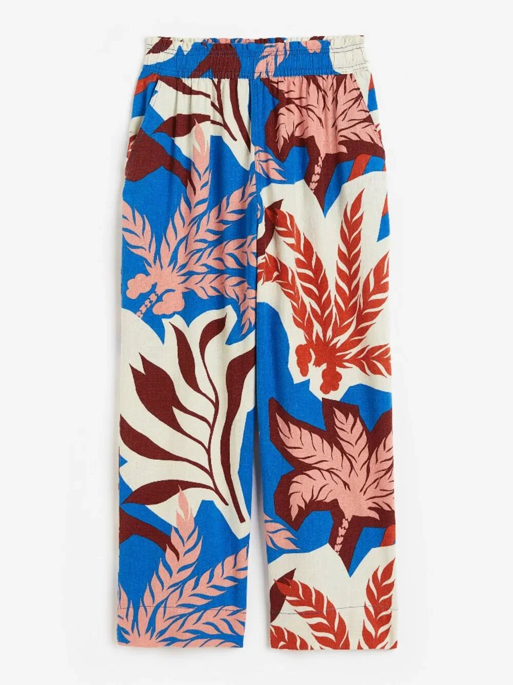 H&M Leaf Print Paper Bag Trousers Size XL